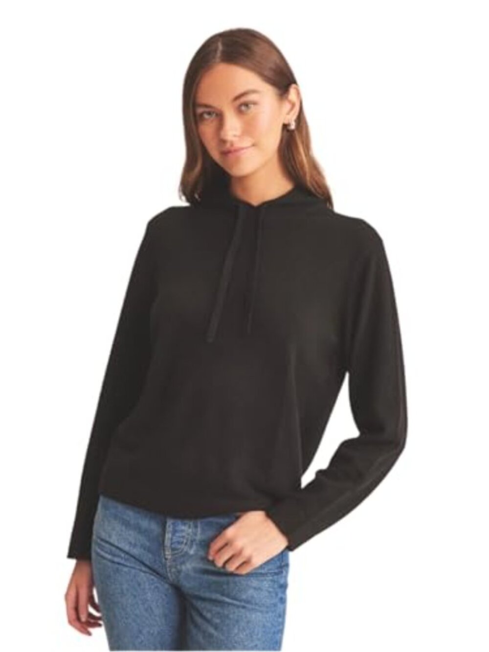 NAADAM Women's Off-Duty Cashmere Hoodie Pullover Sweater, 100% Cashmere, Long